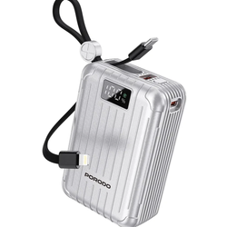 پاور بانک پرودو مدل Porodo Petite 20000mAh Power Bank with Integrated Type-C & Lightning Cable