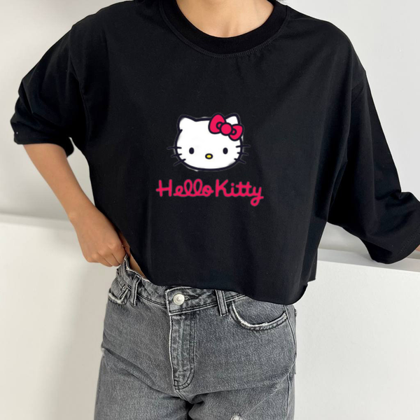 کراپ تاپ  مشکی هلوکیتی