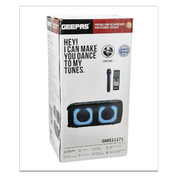 اسپیکر حرفه ای جیپاس قابل حمل و شارژی مدل 11171 Geepas Portable And Rechargeable Professional Speaker, GMS11171