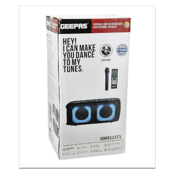 اسپیکر حرفه ای جیپاس قابل حمل و شارژی مدل 11171 Geepas Portable And Rechargeable Professional Speaker, GMS11171