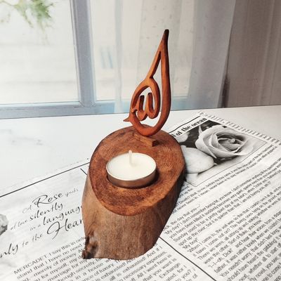 جا شمعی چوبی مدل الله