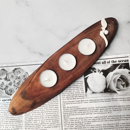 جا شمعی چوبی مدل صبر