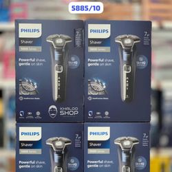 ماشین اصلاح موی صورت فیلیپس مدل S5885 با 45 تیغه چرخشی، باتری 1200 میلی‌آمپر ساعت، شارژ USB، ضدآب و طراحی ارگونومیک و شانه قابل