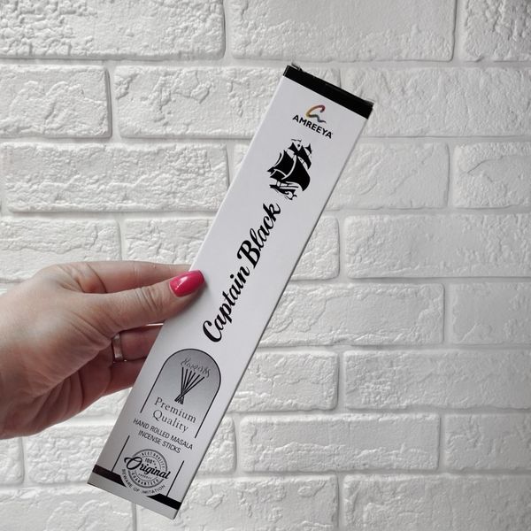 عود شرکتی بدون ذغال رایحه کاپیتان بلک برند آمریا