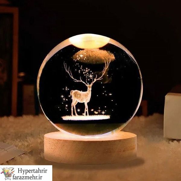 چراغ خواب گوی کریستال در دو سایز ( 6 - 8 ) سانت