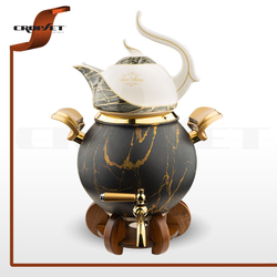 کتری قوری رنگی ماربل با پایه وارمر کروپ ست 701M