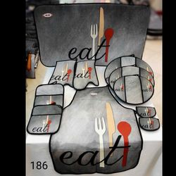 سرویس 11 پارچه چاپی کارما هوم مدل eat کد 22