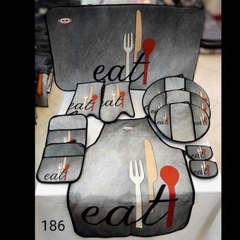 سرویس 11 پارچه چاپی کارما هوم مدل eat کد 22