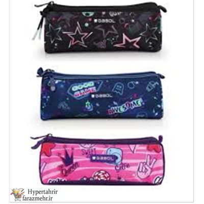 جامدادی  گابل(Gabol)سه زیپ مدل(ainbow-Voilet-Tizas-Spaca-Sticker-Cherry-Roller-Diary-Jasmine -Climb-Fantasy-Virtual-Ball-Skull-