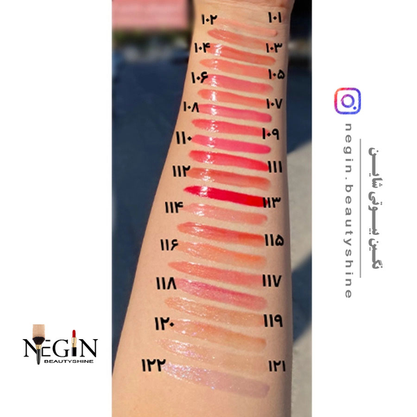 رژلب مایع مدل 3D Mega Shine گلدن رز اصل (شماره 101)