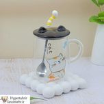 ماگ شیشه ای طرح گربه