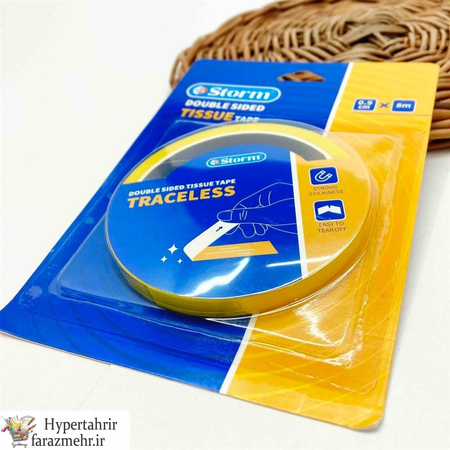 چسب دو طرفه استورم پوست پیازی0/9 -1/2-1/8-2/4 سانت 8 متری  کد 102239-102339-102139-102439
