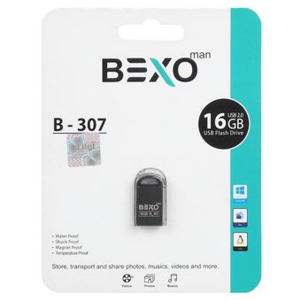 BEXO B-307 USB2.0 Flash Memory-16GB (گارانتی داده پردازی آواتک) مشکی