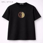 تیشرت باکسی نخ پنبه با چاپ مینیمال | فیت آزاد | کد 1449