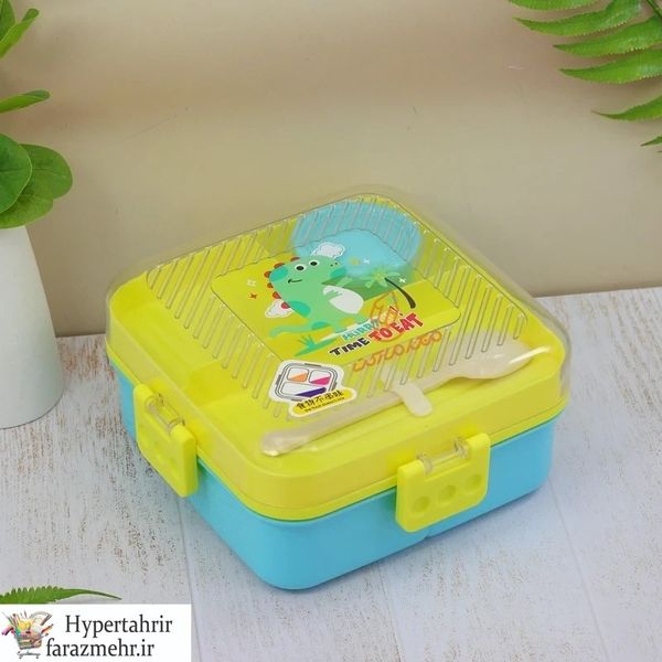 ظرف غذا 2 طبقه 3 خانه  کد 7118 در طرح های مختلف