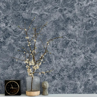 کاغذ دیواری طرح پتینه آبی کد 10275