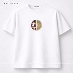 تیشرت باکسی نخ پنبه با چاپ مینیمال | فیت آزاد | کد 1449