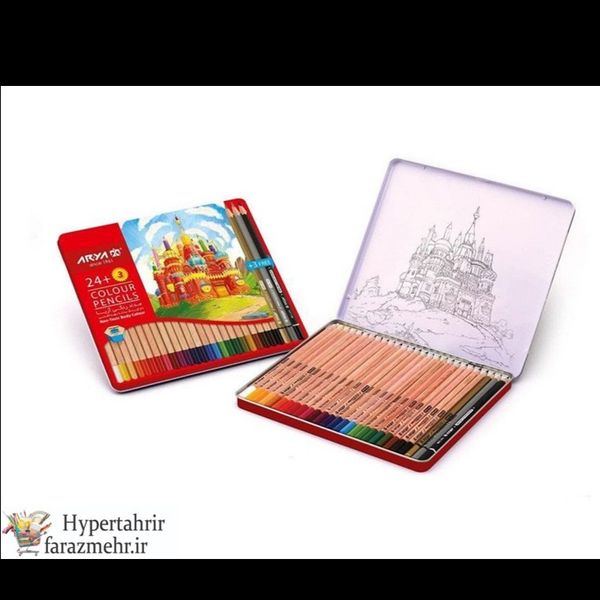 مداد رنگ آریا فلزی در ابعاد (  12+1 -24+3- 36 ) تایی