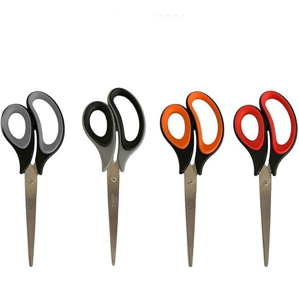 قیچی بیک (BIC ) دسته رنگی  21 سانت گریپ دار رنگبندی (مشکی-طوسی -قرمز-نارنجی )