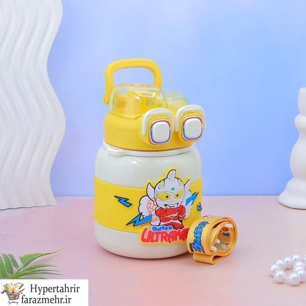 تراول ماگ دو دهانه 620 میل طرح الترامن ULTRAMAN