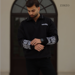 دورس نیم زیپ یقه دار طرح مکانیک