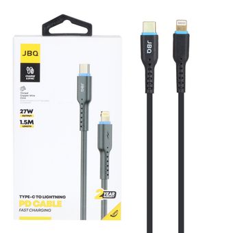 کابل شارژ 1.5 متری PD و فست JBQ Type-C to Lightning مدل CA-722 - مشکی (گارانتی یکساله رصاصی)