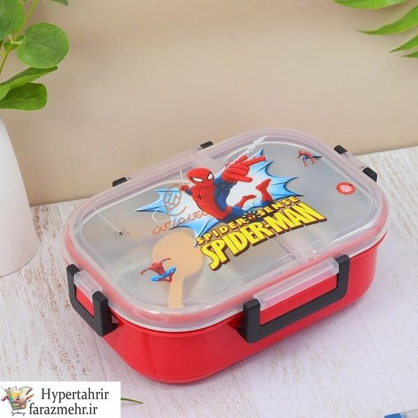 ظرف غذا 2 خانه داخل استیل طرح کودکانه کد 88002 در طرح های مختلف