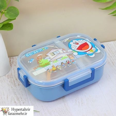 ظرف غذا 2 خانه داخل استیل طرح کودکانه کد 88002 در طرح های مختلف