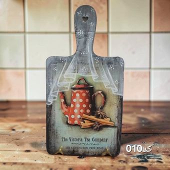 آویز دکوراتیو چوبی آشپزخانه طرح «The Victoria Tea Company»