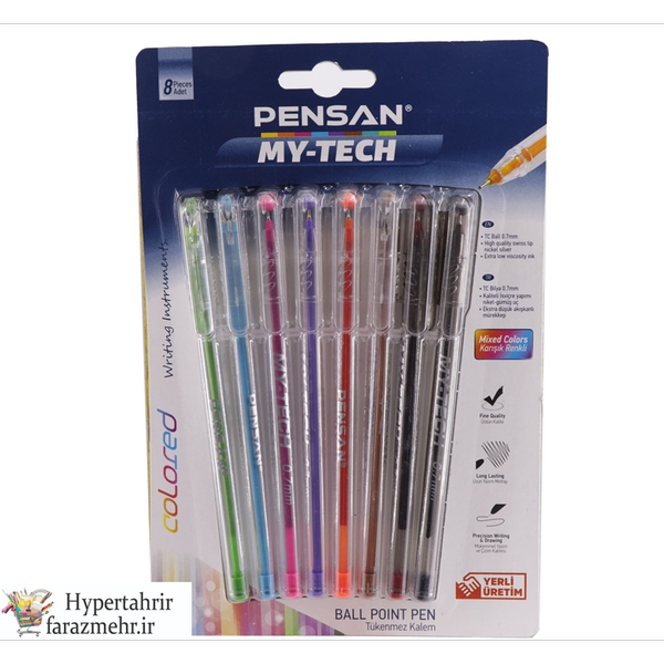 خودکار پن سان (Pensan) مدل My Tech بسته 8 تایی
