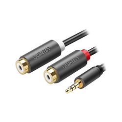 تبدیل 1 به 2 صدا 3.5 میلی متر نر به RCA ماده یوگرین مدل 10547-AV109 طول 25 سانتی متر