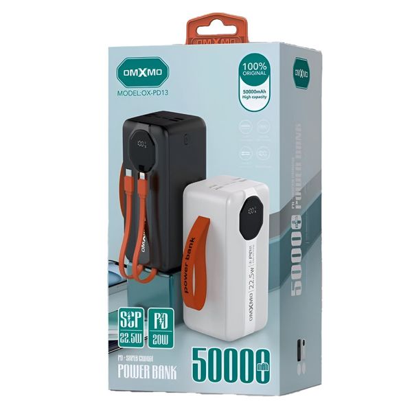 پاوربانک OMXMO مدل OX-PD13 ظرفیت 50000 میلیآمپر
