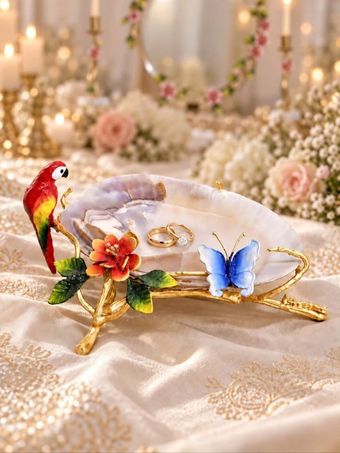 صدف پایه برنجی مدل افقی طوطی کد 1