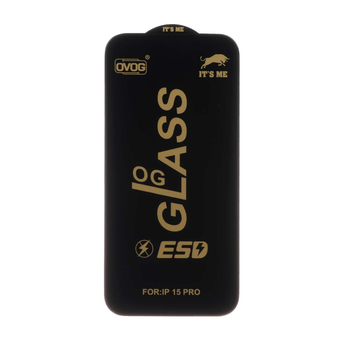 محافظ صفحه نمایش شیشه ای درجه یک Iphone 15 Pro - Full Cover OG - ESD OVOG