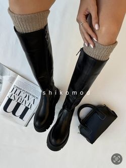 بوت بلند چرمی پشت استرج 382