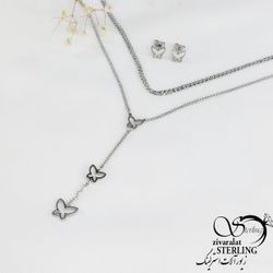 نیمست استیل دولاین آویز پروانه کد 10730