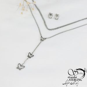 نیمست استیل دولاین آویز پروانه کد 10730