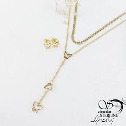 نیمست طلایی با آویز پروانه برند استیل کد 10741