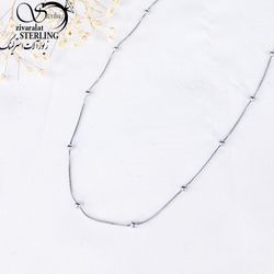 زنجیر استیل گوی نقره ای کد 10878