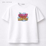 تیشرت باکسی نخ پنبه با طرح در پی رویا | حفظ فرم بعد از شستشو  | کد 1452