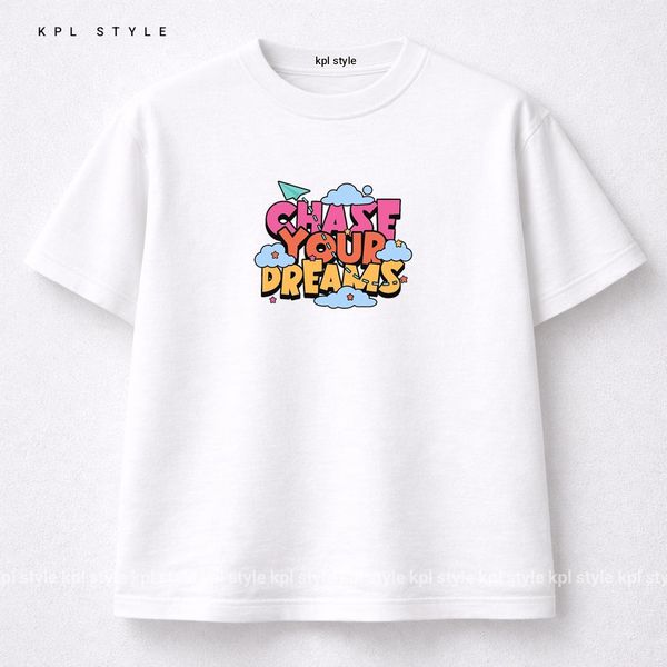 تیشرت باکسی نخ پنبه با طرح در پی رویا | حفظ فرم بعد از شستشو  | کد 1452