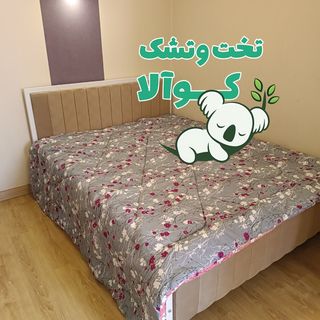 تخت خواب دونفره شیار هاشور خیاری کوالا