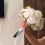 دسته گل عروس مصنوعی ارکیده لمسی