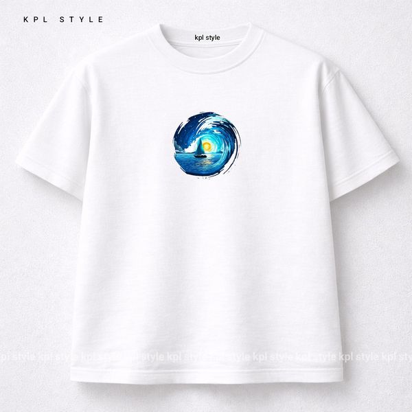 تیشرت باکسی 100٪ پنبه با چاپ مینیمال (Starry Night) | کد 1307