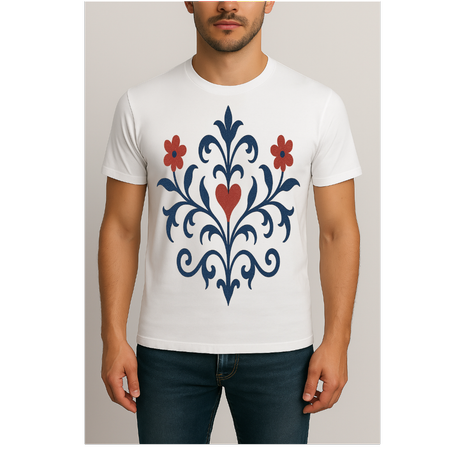 تیشرت سفید با طرح نقوش اسلیمی کد 5