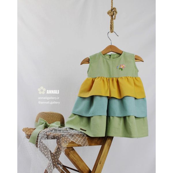 پیراهن دخترانه اِلی رنگ سبز