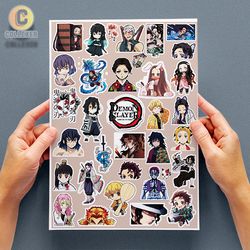 استیکر پک بدون برش انیمه شیطان کش (Demon Slayer) - شیت برچسب A4 و A5 - کد 11