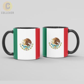 ماگ طرح پرچم کشور مکزیک (Mexico) - (سفید ، مشکی ، حرارتی)