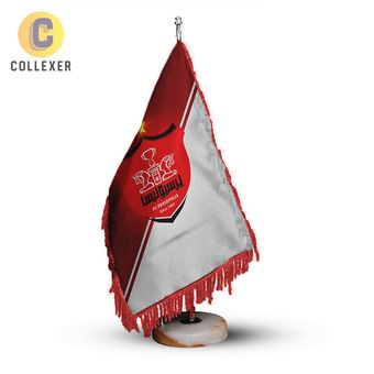 پرچم رومیزی طرح تیم پرسپولیس (Persepolis) کد 11 - ریشه تک (رنگ انتخابی) مخمل پایه سنگی