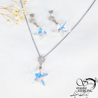 نیمست جواهری ستاره با سنگ سوارسکی هفت رنگ کد 11004